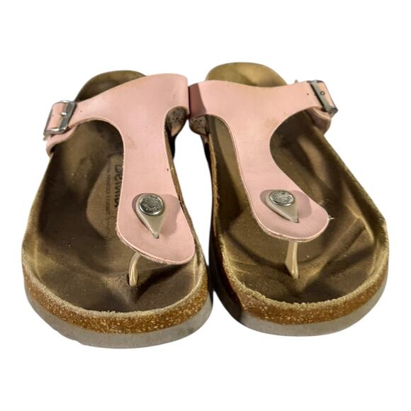 Birkenstock Gizeh Sandal Thong Pink Rose Gold EU 40 Leather Metallic Cork US 9 - Picture 3 of 9
